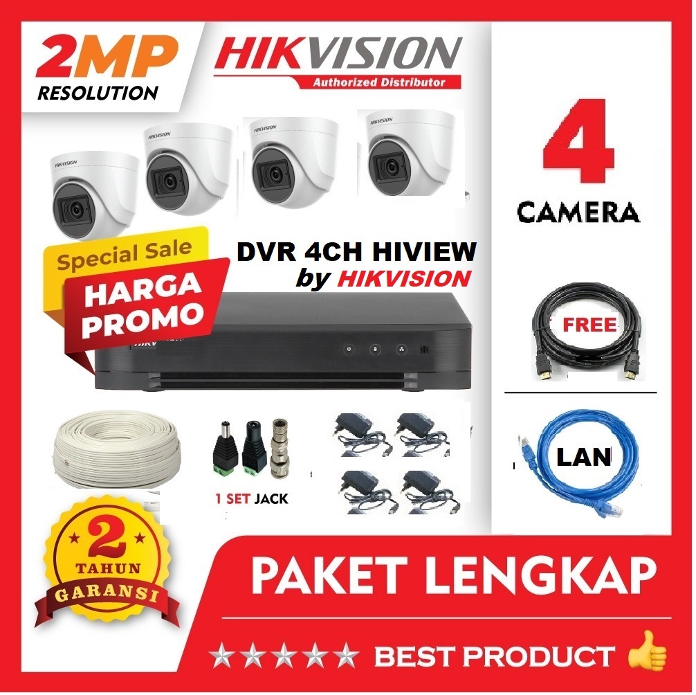 Paket Lengkap CCTV 4 CH Hilook